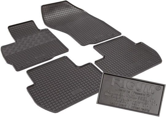 Rigum Set of Front and Rear Mats 4pcs for Peugeot 4007 Mitsubishi Outlander Citroen C-Crosser 2007+ Black