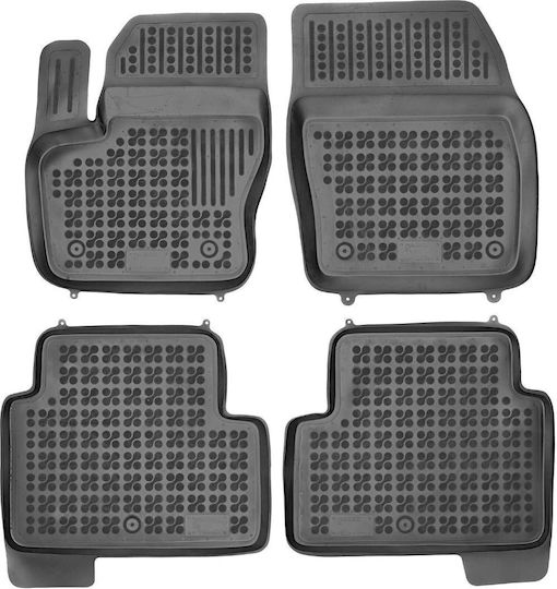 Rezaw Plast Set of Front and Rear Mats 4pcs Tray Type for Ford Kuga 2012-2019 Black