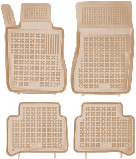Rezaw Plast Set of Front and Rear Mats 4pcs Tray Type for Mercedes-Benz E Class 2002-2010 Beige