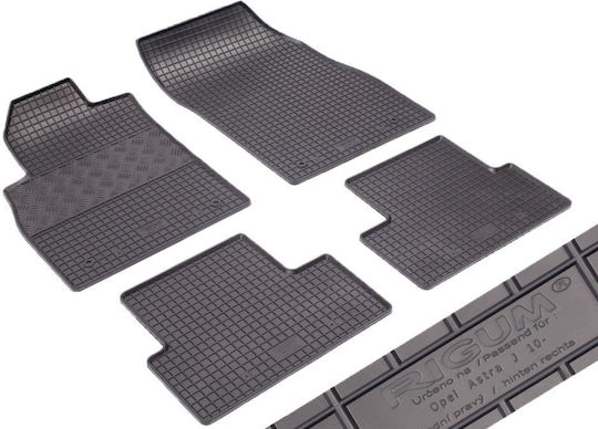 Rigum Set of Front and Rear Mats 4pcs for Opel Astra 2010 2015 Black