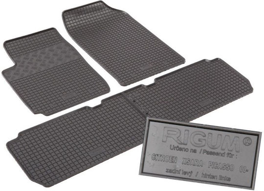 Rigum Σετ Μπροστινά και Πίσω Πατάκια 4τμχ για Citroen Xsara Picasso 1999 2008 Μαύρα