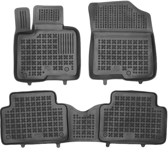 Rezaw Plast Set of Front and Rear Mats 3pcs Tray Type for Kia Sorento 2020+ Black