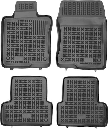 Rezaw Plast Set of Front and Rear Mats 4pcs Tray Type for Honda Accord 2008+ Black