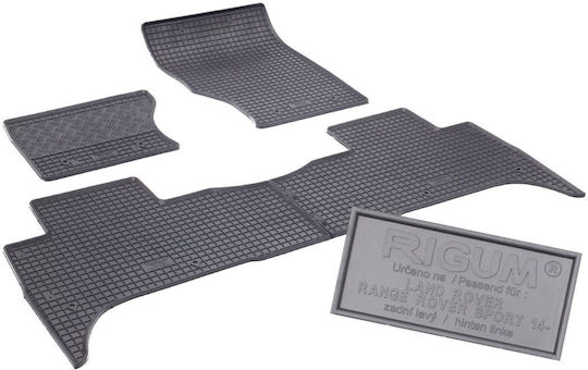 Rigum Satz Vorder- und Hintermatten 4Stück aus Gummi für Land Rover Range Rover 2014+ Schwarz