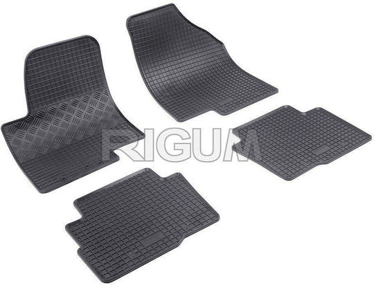 Rigum Set of Front and Rear Mats 4pcs for Kia Soul 2009 2014 Black