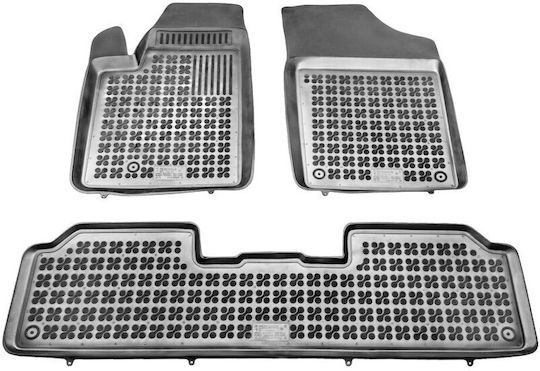 Rezaw Plast Set of Front and Rear Mats 3pcs Tray Type for Peugeot Partner Citroen Berlingo 1996-2008 Black