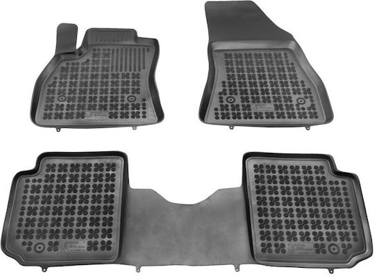 Rezaw Plast Set of Front and Rear Mats 3pcs Tray Type for Fiat 500L 2013-2022 Black