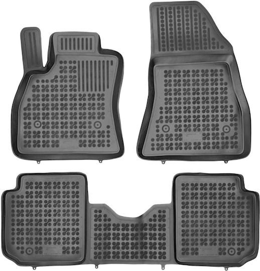 Rezaw Plast Set of Front and Rear Mats 3pcs Tray Type for Fiat 500L 2013-2022 Black