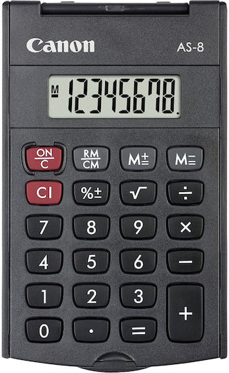 Canon AS-8 Calculator de buzunar. 8 Cifre în Culoarea Negru 1buc