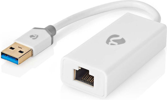 Nedis USB 3.2 USB-A Мъжки Към Ethernet RJ45 Женски 1 Gbps Адаптер Бял