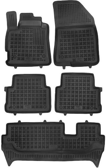 Rezaw Plast Satz Vorder- und Hintermatten Wannenartig 5Stück aus Gummi für Dacia Jogger 2021+ Schwarz