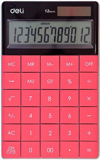 Deli 1589 Calculator 12 Digits in Red Color 1pcs