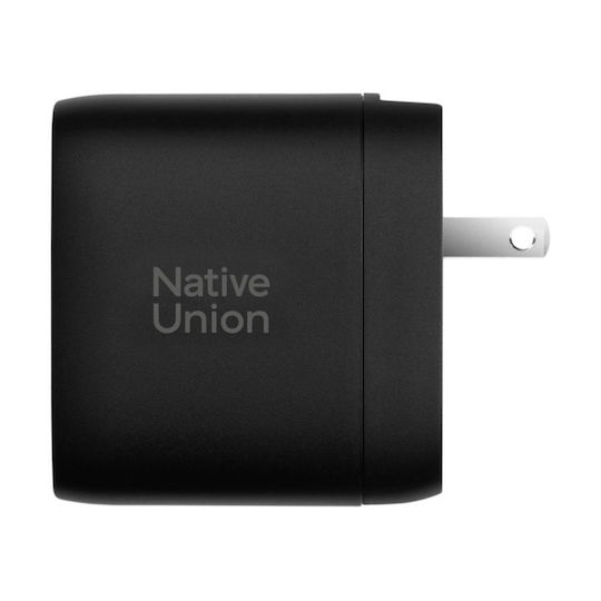 Native Union GaN Wireless Charger with 2 USB-A Output Ports and USB-C Power Delivery 67W Black