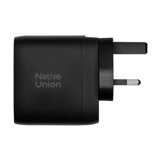 Native Union GaN Wireless Charger with 2 USB-A Output Ports and USB-C Power Delivery 67W Black