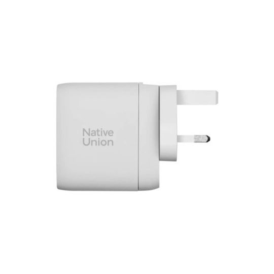 Native Union Зарядно Устройство Без Кабел GaN с 2 USB-A Изходни Порта и USB-C Изходен Порт 67W Power Delivery Бял