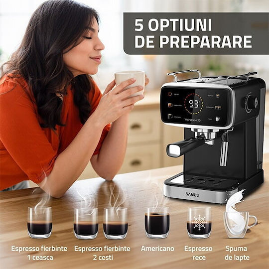 Samus Impression 20 Espressor Manual 1350W Presiune 20bar Negru