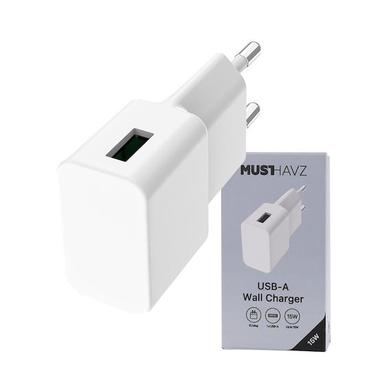 Ladegerät ohne Kabel mit USB-A Anschluss 15W Weißs (Grab 'N Go)