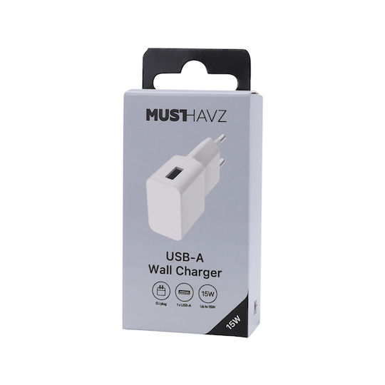 Ladegerät ohne Kabel mit USB-A Anschluss 15W Weißs (Grab 'N Go)