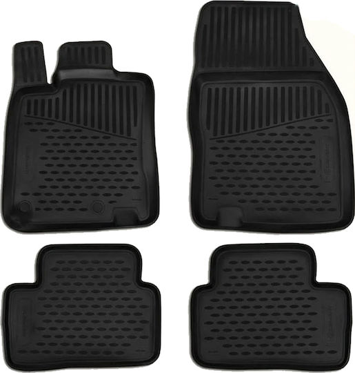 Novline Set of Front and Rear Mats 4pcs Tray Type for Renault Kadjar 2015+ Black