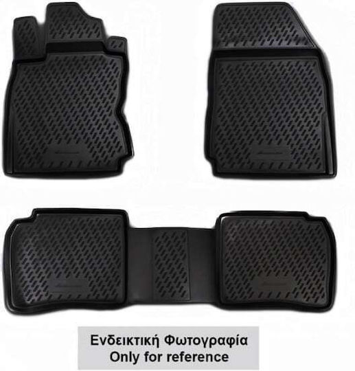 Novline Set of Front and Rear Mats 4pcs Tray Type for Ford Maverick 2001-2007 Black