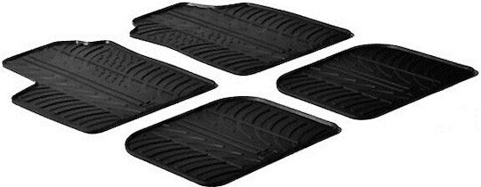 Lampa Set of Front and Rear Mats 4pcs for Fiat Panda Black