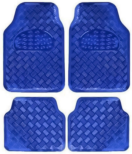 Satz Vorder- und Hintermatten Universal 4Stück aus Aluminium Blau