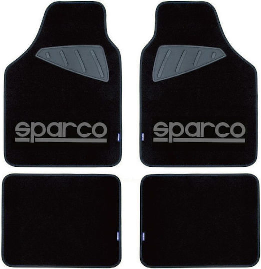 Sparco Satz Vorder- und Hintermatten Universal 4Stück aus Teppichboden Schwarz
