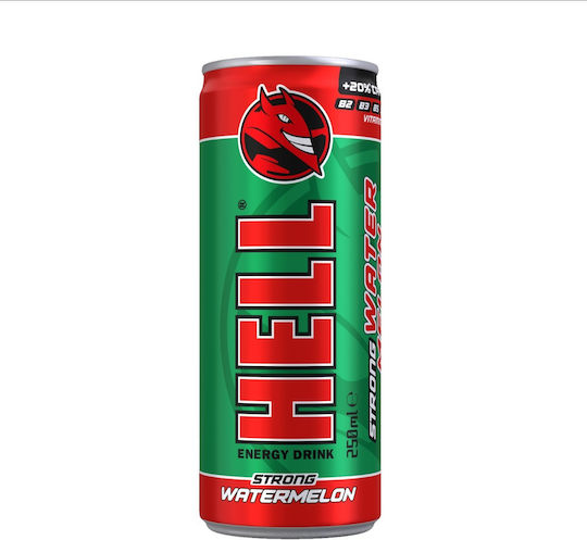 Hell Strong Energy Drink Watermelon με Ανθρακικό σε Κουτί 250ml