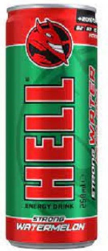 Hell Strong Energy Drink Watermelon με Ανθρακικό σε Κουτί 250ml