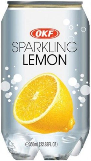OKF Sparkling Erfrischungsgetränk Zitrone mit Kohlensäure in Kiste 350ml