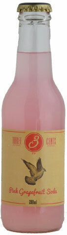 Three Cents Αναψυκτικό Pink Grapefruit με Ανθρακικό σε Φιάλη 200ml