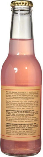 Three Cents Αναψυκτικό Pink Grapefruit με Ανθρακικό σε Φιάλη 200ml