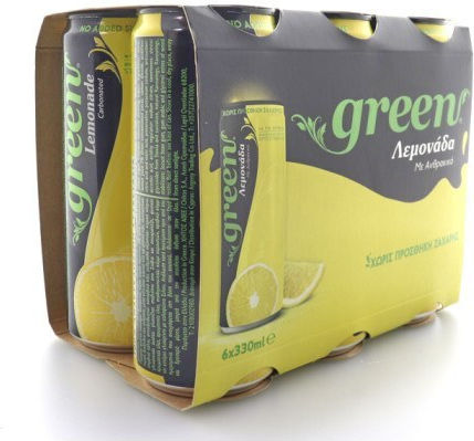 Green Cola Lemonade with Carbonation, Sugar-Free in Box 6x330ml