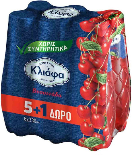 Kliafa Suc de cireșe amare cu carbonatare în Sticlă 6x330ml