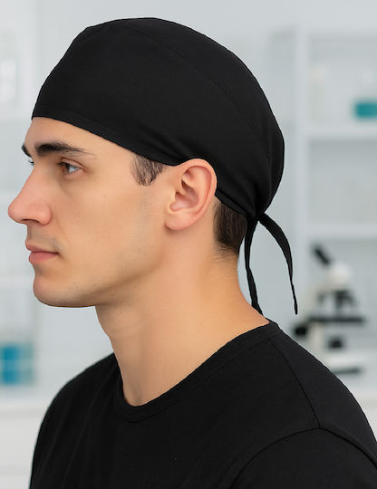 Northcure Unisex Σκουφάκι Χειρουργείου Μαύρο Βαμβακερό