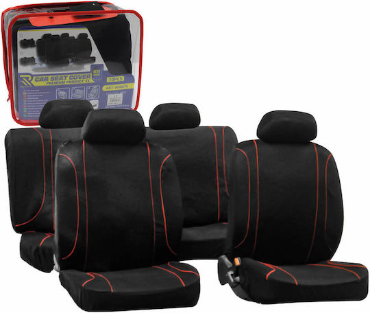 Set Autositzbezüge 10Stück Polyester Schwarz