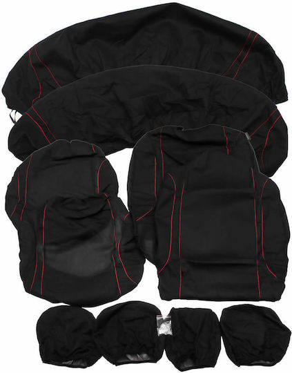 Set Autositzbezüge 10Stück Polyester Schwarz