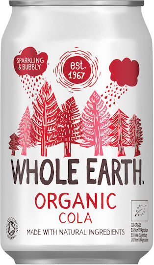 Whole Earth Cola με Ανθρακικό, Χωρίς Ζάχαρη, Βιολογική σε Κουτί 330ml