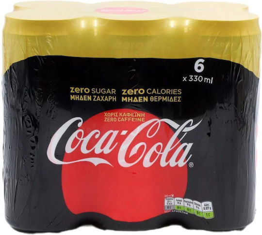 Coca-Cola Zero Cola με Ανθρακικό, Χωρίς Ζάχαρη σε Κουτί 330ml