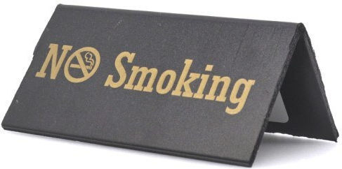 PVC No Smoking Black Gold Letters 10x5