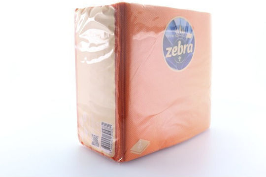 Zebra Χαρτοπετσέτα Πορτοκαλί 33x33εκ. 35τμχ