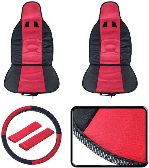 Car Seat Back Set 2pcs Polyester Red