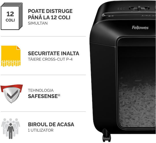 Fellowes Καταστροφέας Εγγράφων LX 85 Micro Cut 12 Φύλλων με Κάδο 19lt