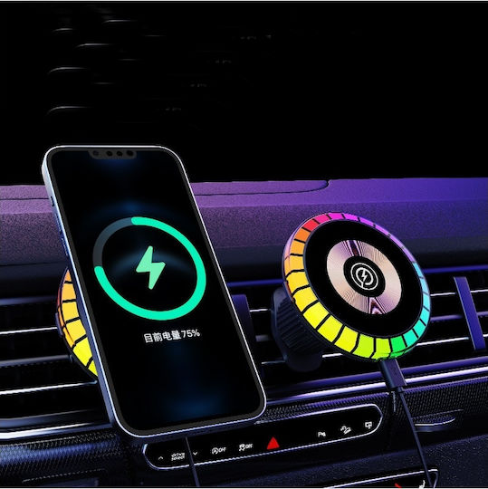 Suport Magnetic pentru Telefon Auto Idealstore Încărcare Wireless Model Universal Orice Tip de Telefon Lumină Ambientală RGB Multicolor pentru Jocuri