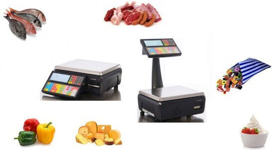 Avery Berkel XS-100 Electronic Retail Scale with Label Printing Capability with Weighing Capacity of 15kg and Division 5gr