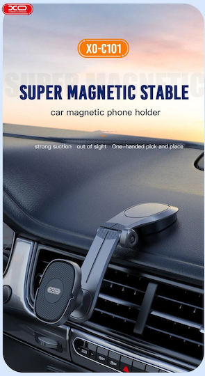Idealstore Magnetic Car Phone Holder Universal Model Any Type Phone Made High-quality Plastic Flexible Angle Can Be Rotated Horizontally Vertically Black