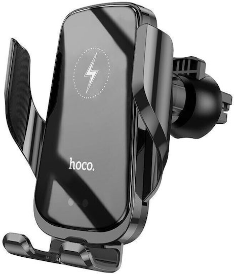 Hoco Suport Auto pentru Telefon cu cârlige reglabile și Încărcare Wireless Neagră