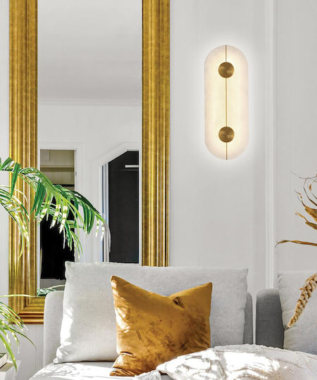 Viokef Modern Lamp Wall with Integrated LED and Warm White Light Gold 16.5x5.2x43.5cm
