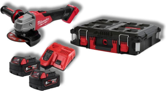 Milwaukee FSAG125XB100P-502P Grinder 125mm Battery Brushless 2x5Ah