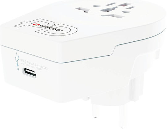 Skross World Adapter World To Europe Usb-c Tm Pd